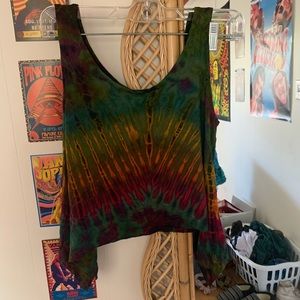 cute cropped tie die hippie tank ☮️